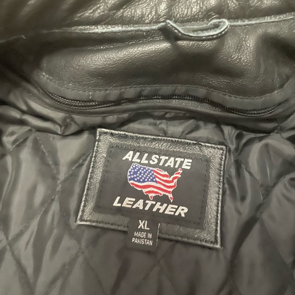 Black & pink 100% leather moto jacket with side zips removable quilted liner XL - Picture 7 of 12